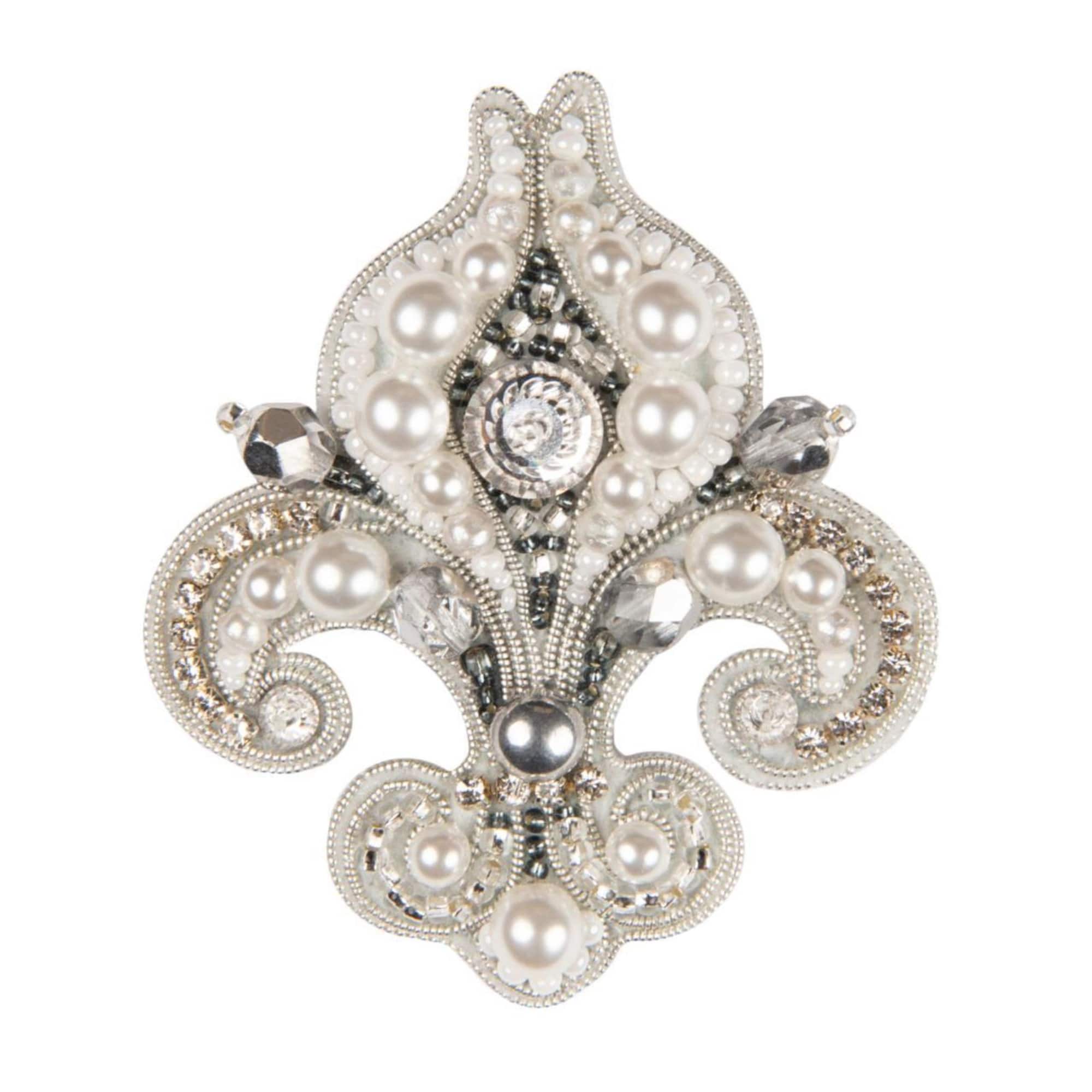 Charivna Mit Crystal Art Beadwork Heraldic Lily Brooch Kit
